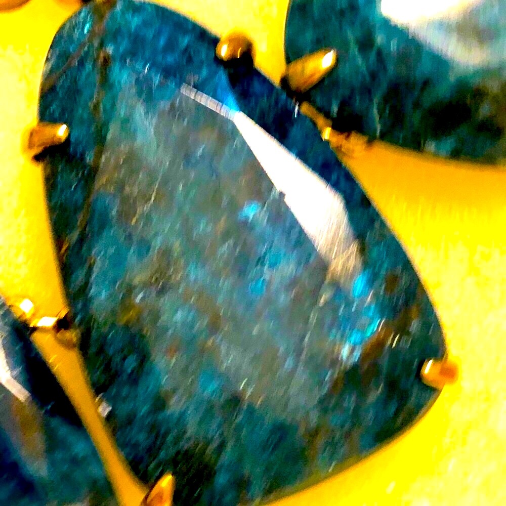 NWT RARE & Retired Kendra Scott Harlow Apatite & Yellow Gold STUNNING & Coveted! - Picture 10 of 16